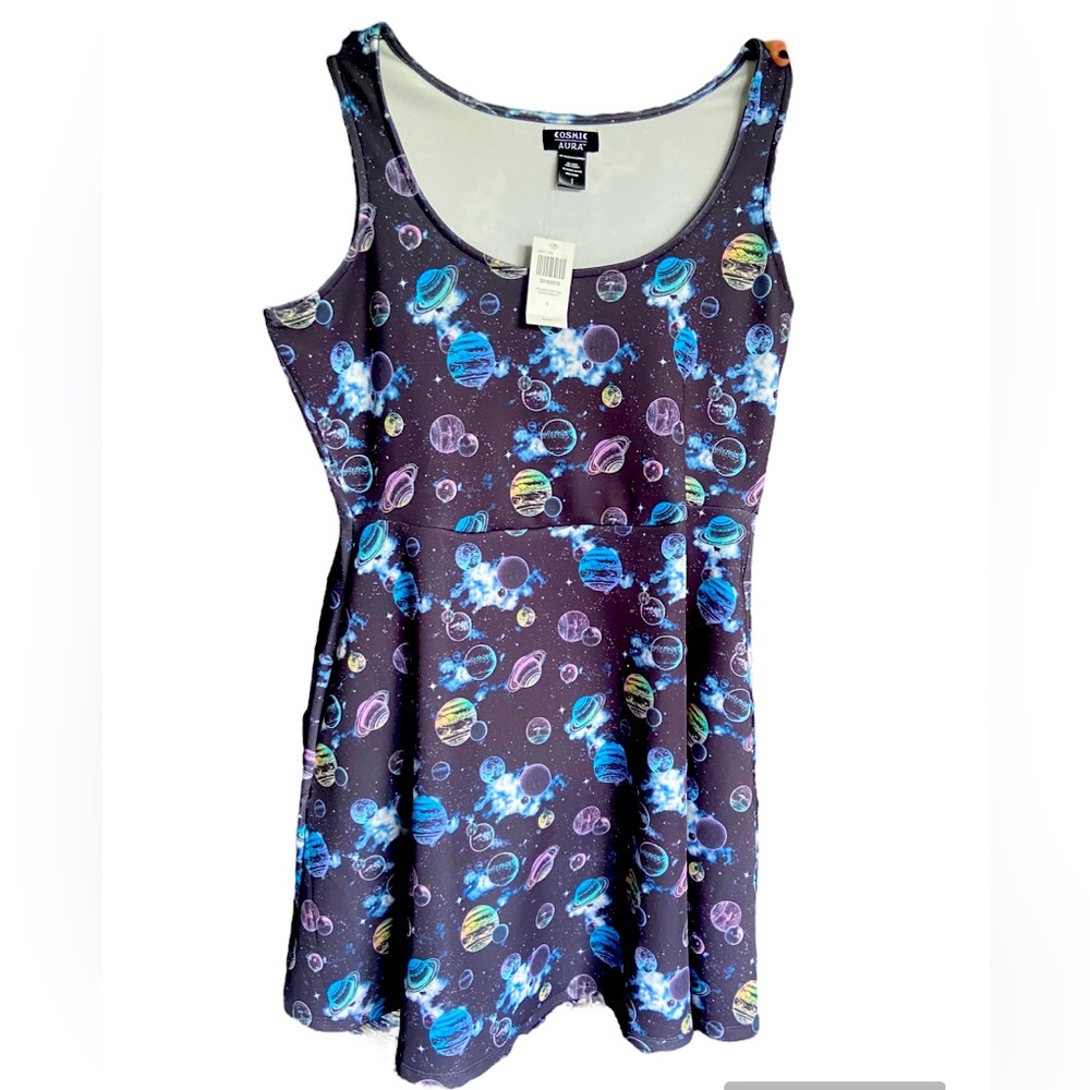 Plus size 1 galaxy planet Skater Dress Hot Topic Cosmic Aura brand